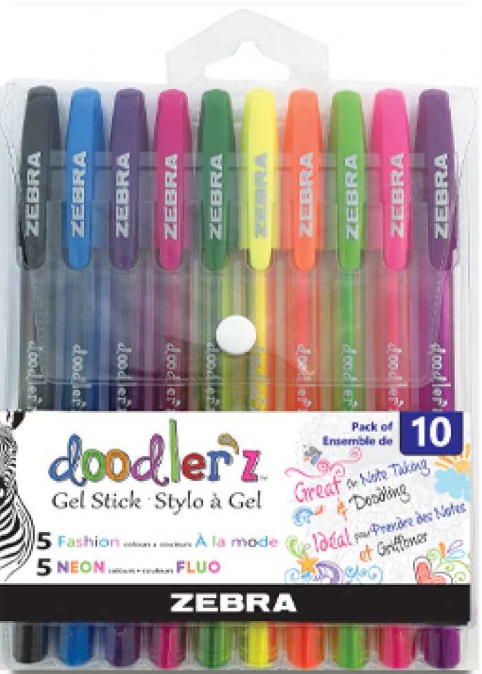 Zebra Doodler'z 10 couleurs : à la mode et néon